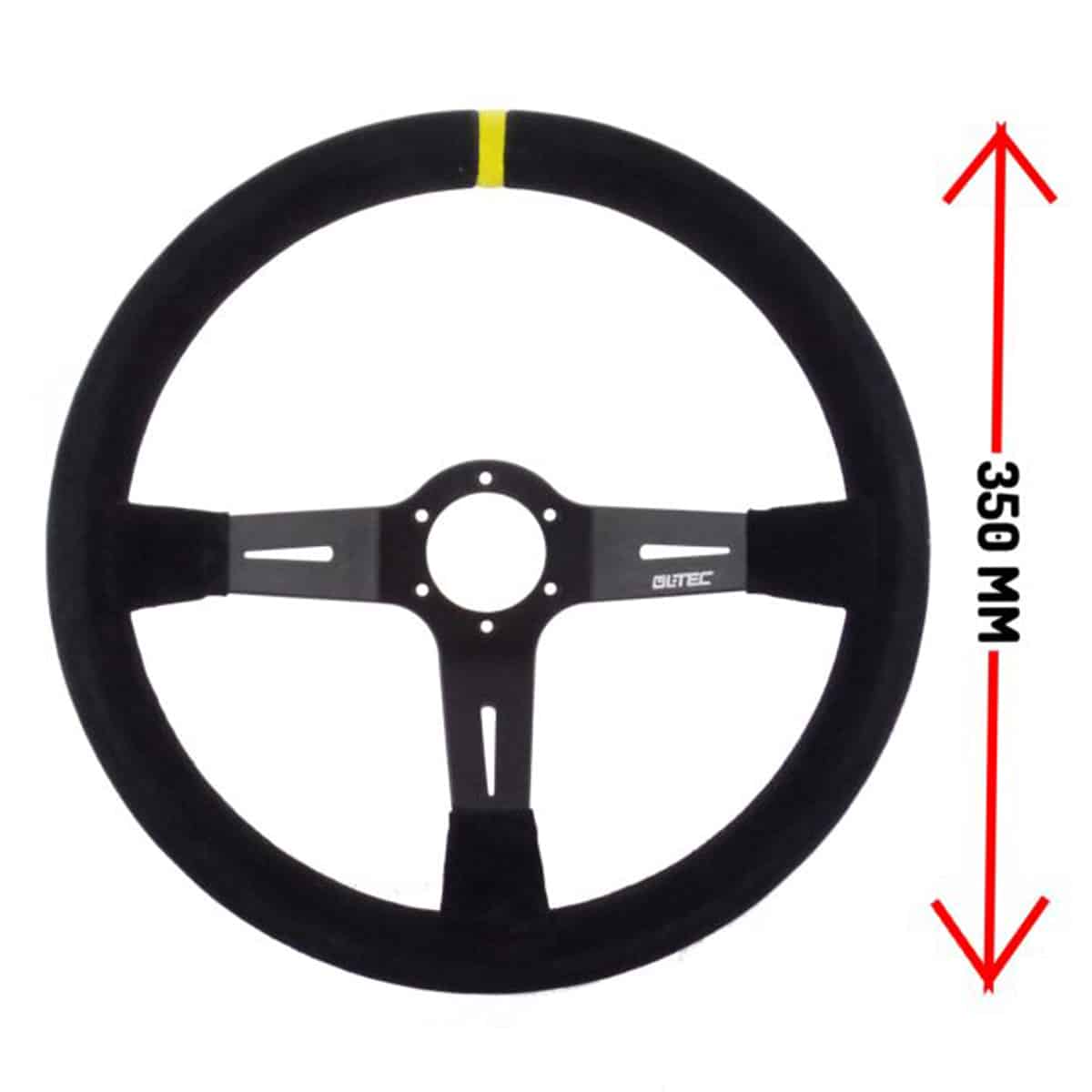LTEC Wildleder Lenkrad – 350 mm, 90 mm geschüsselt