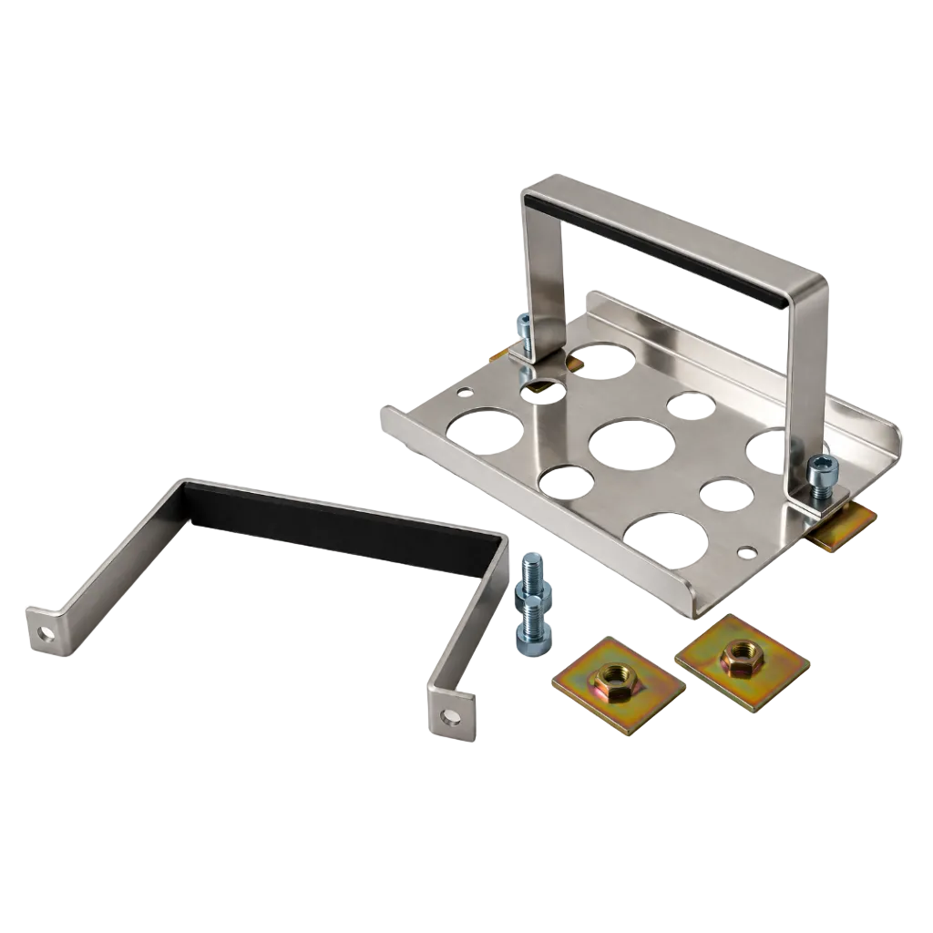Aluminium Batteriehalterung 184 x 170 x 125 mm – für Lithium-Batterien