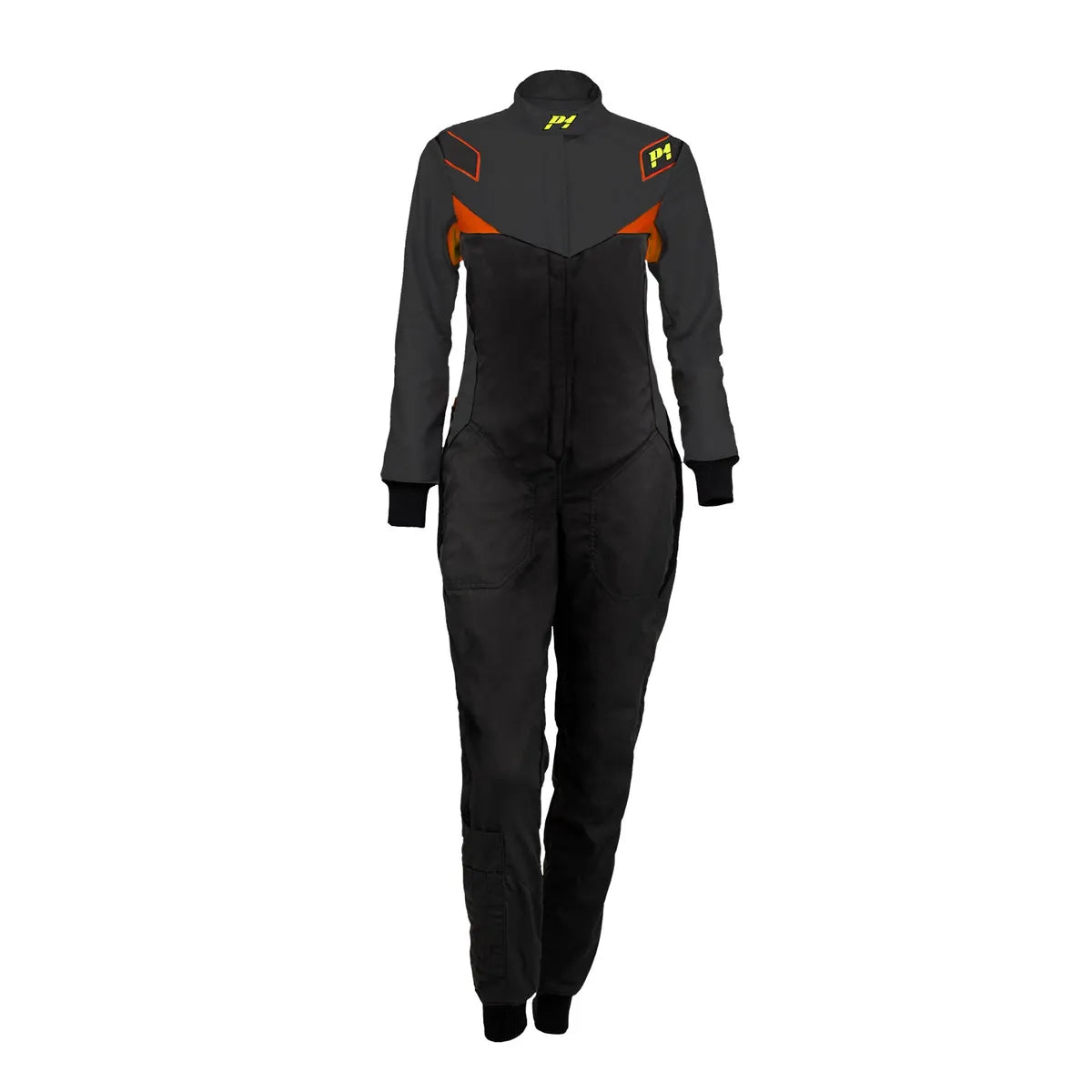 p1 mid-diva damen-rennanzug fia 8856-2018 black anthracite orange