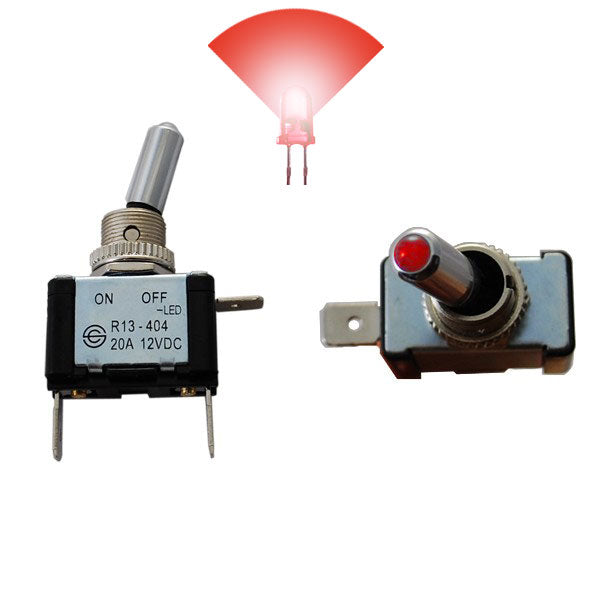 12V KFZ-Kippschalter mit roter LED