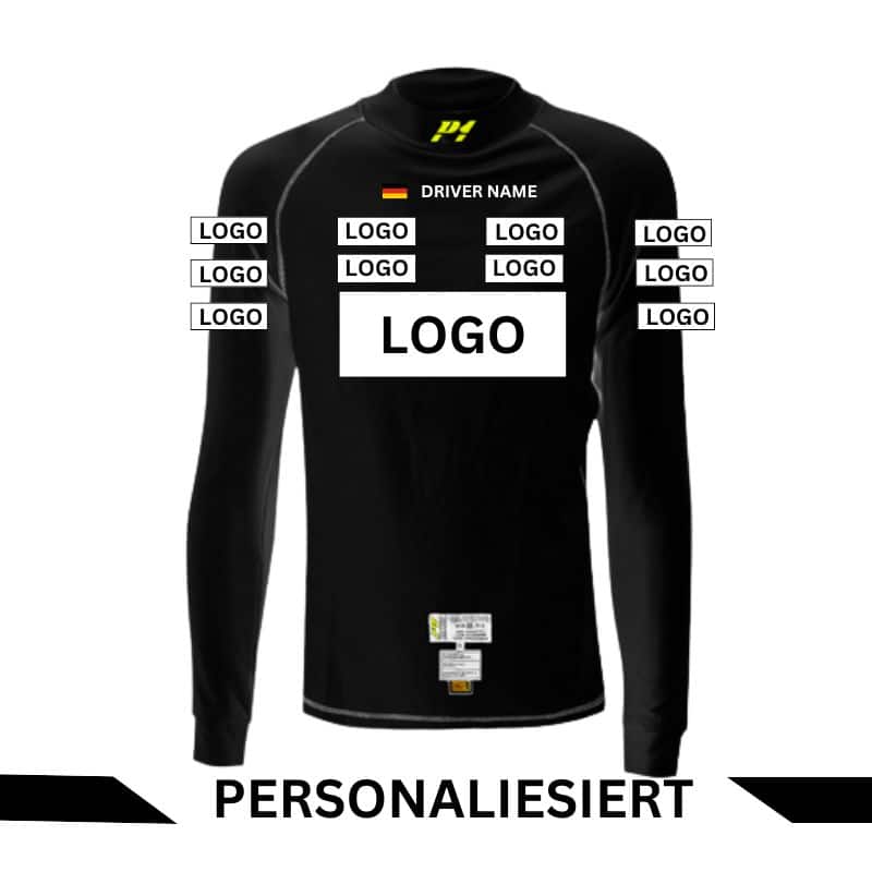 P1 FIA Elite Comfort Fit inkl. Namen und Logos beidseitig bedruckt