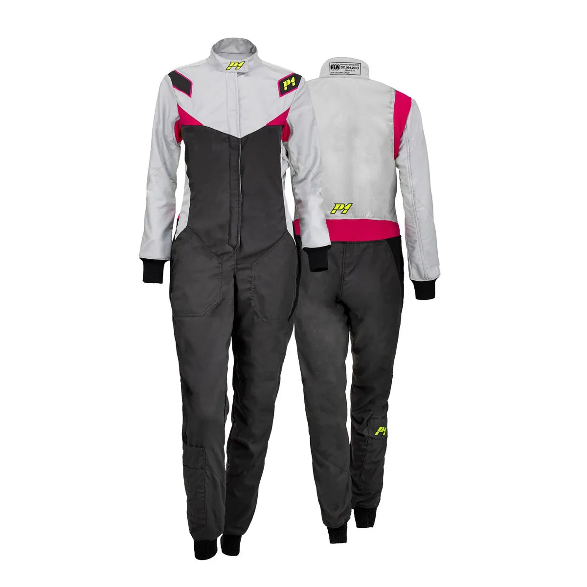 p1 mid-diva damen-rennanzug fia 8856-2018 anthracite silver fuchsia