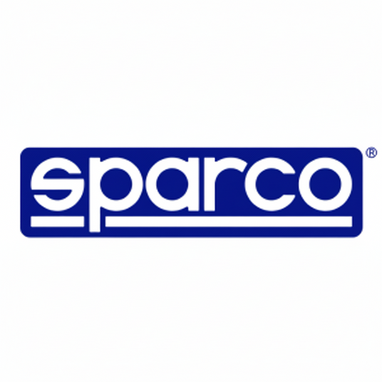 blaues Sparco Logo auf weißem Hintergrund