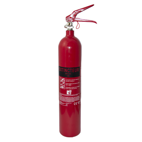 RRS 2 kg CO₂-Feuerlöscher rot, Brandklasse 34B, Vorderansicht