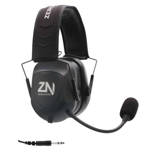 Schwarzes ZeroNoise Valiant Practice Headset mit gepolstertem Kopfband, Mikrofonarm und 6,35-mm-Klinkenstecker